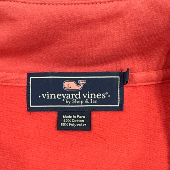 Vineyard Vines Coral Quarter-Zip Sweatshirt - Picture 2 of 3